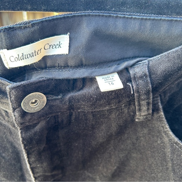 Coldwater Creek Black Velveteen Jeans 16 NWT - Picture 2 of 6